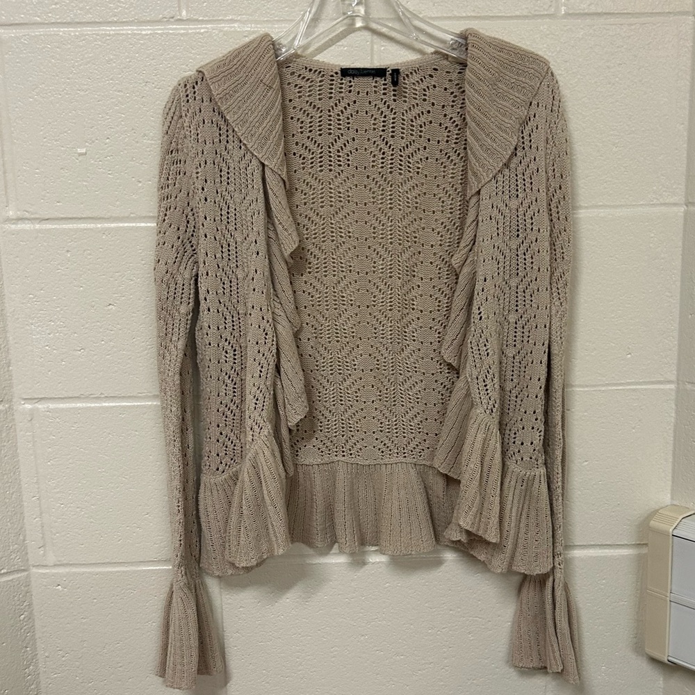 15. Daisy Fuentes Beige Knit Cardigan